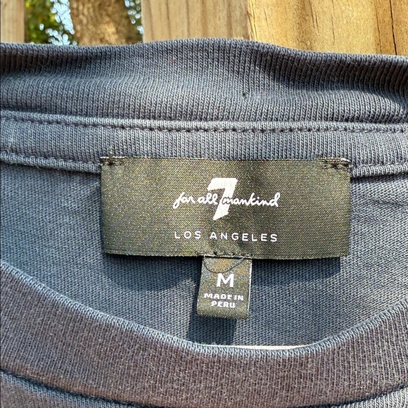 7 For All Mankind Dark Blue Tee with Logo Size M - Picture 2 of 3